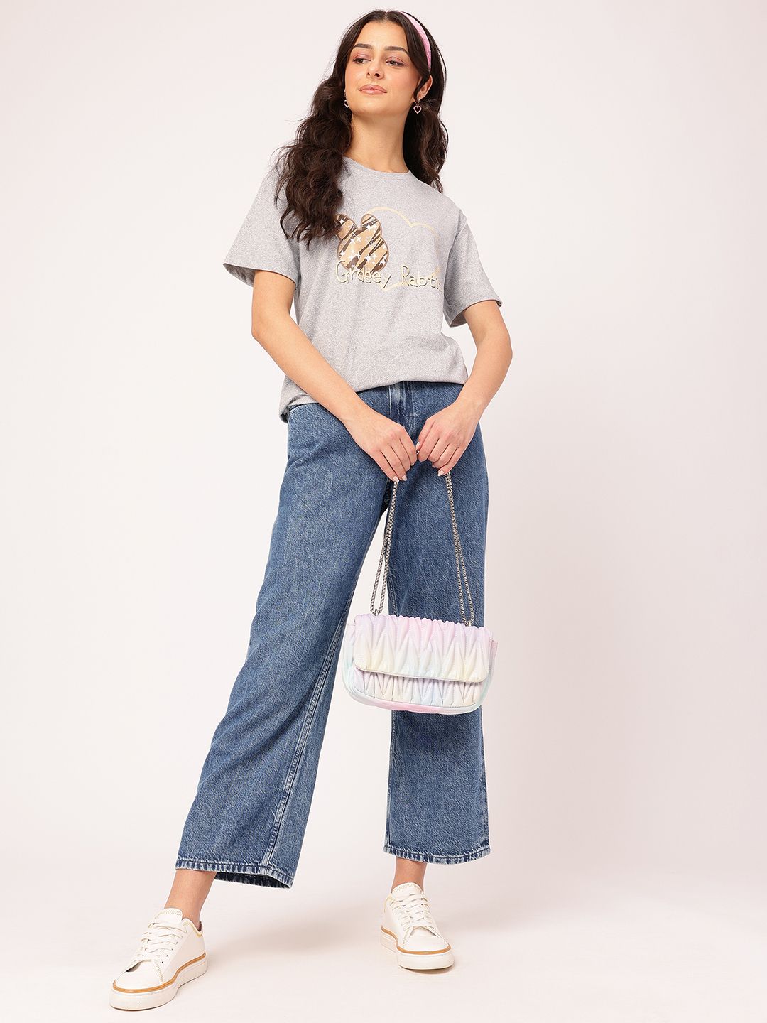 DressBerry Bunny Bun Printed Drop Sleeves T-shirt