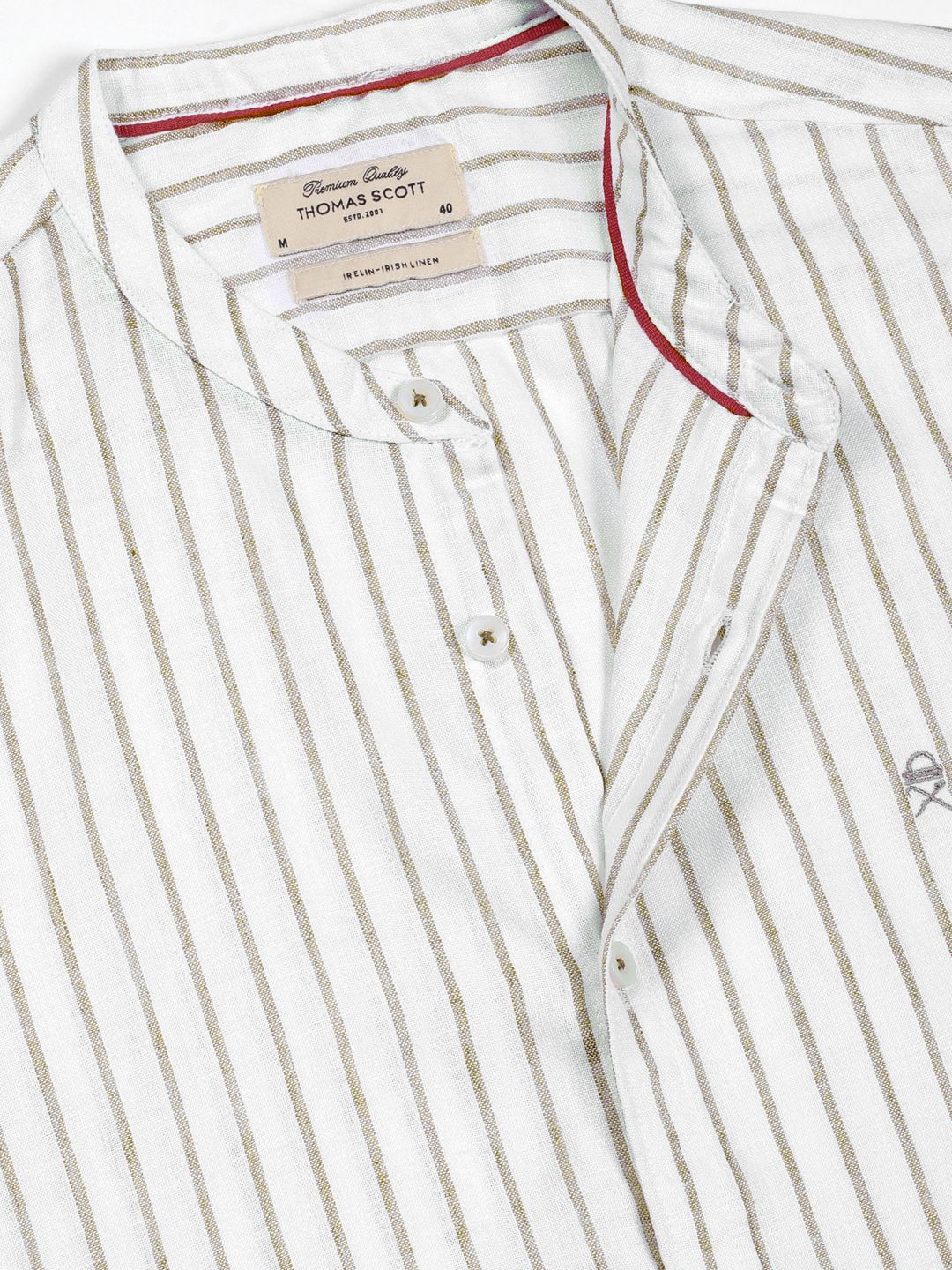 Thomas Scott Men Premium Slim Fit Opaque Striped Casual Shirt