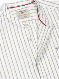 Thomas Scott Men Premium Slim Fit Opaque Striped Casual Shirt