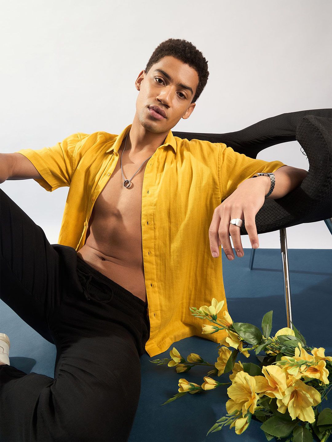 DENNISON Baju Kasual Kapas Legap Keselesaan Lelaki