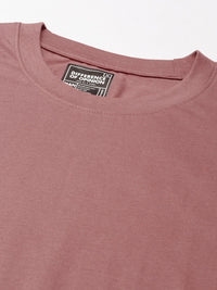 Difference of Opinion Men Dusty Pink Pure Cotton Drop-Shoulder Oversized Fit Oversized T-shirt