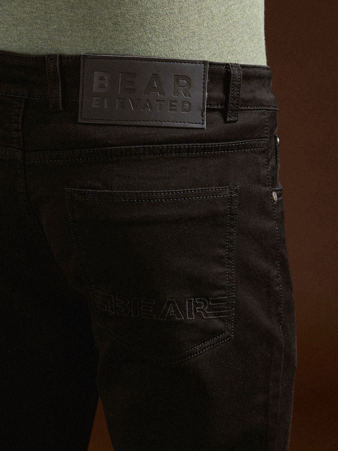 THE BEAR HOUSE Men Cotton Solid Slim Fit Jeans