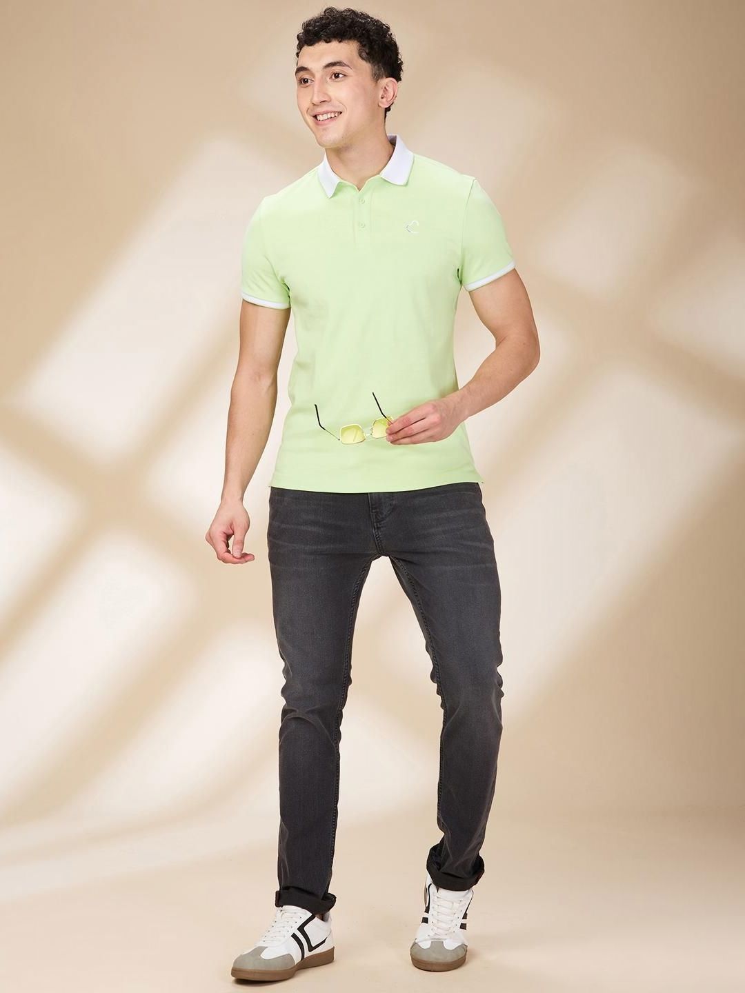 Being Human Men Solid Polo Collar Cotton Slim Fit T-shirt