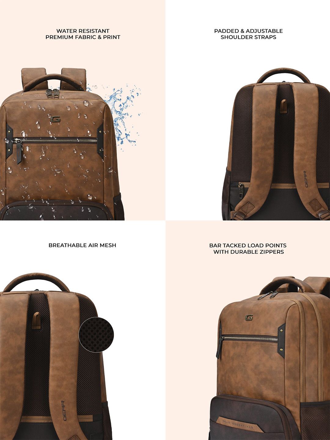 Gear Unisex Colourblocked Backpack