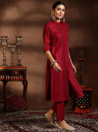 Libas Pleated Kurta with Trousers & Dupatta