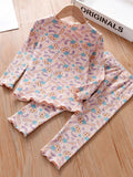 YK Girls Printed T-shirt with Trousers