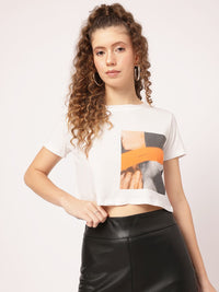 DressBerry Graphic Printed Crop Tee