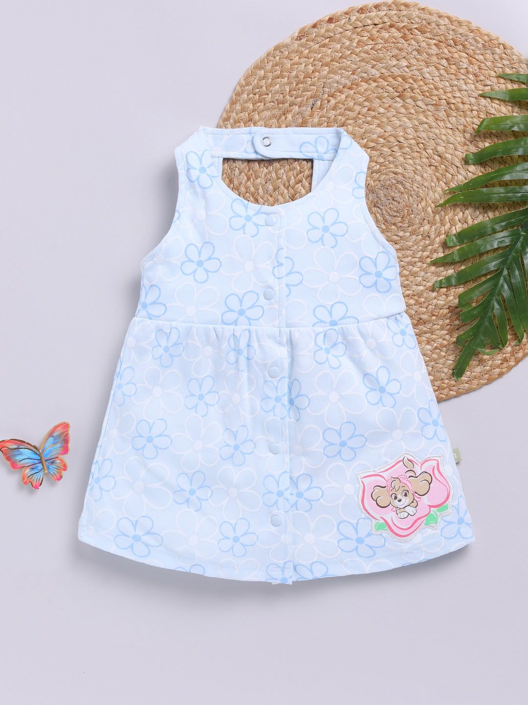 Moms Love Infant Girls Paw Patrol Printed Pure Cotton Fit & Flare Dress