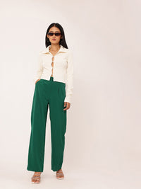 DressBerry Women Emerald Eleganza Straight Fit Trousers