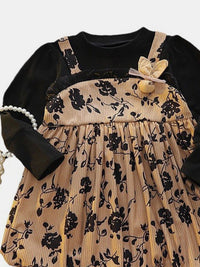 YK Girls Floral Printed A-Line Dress