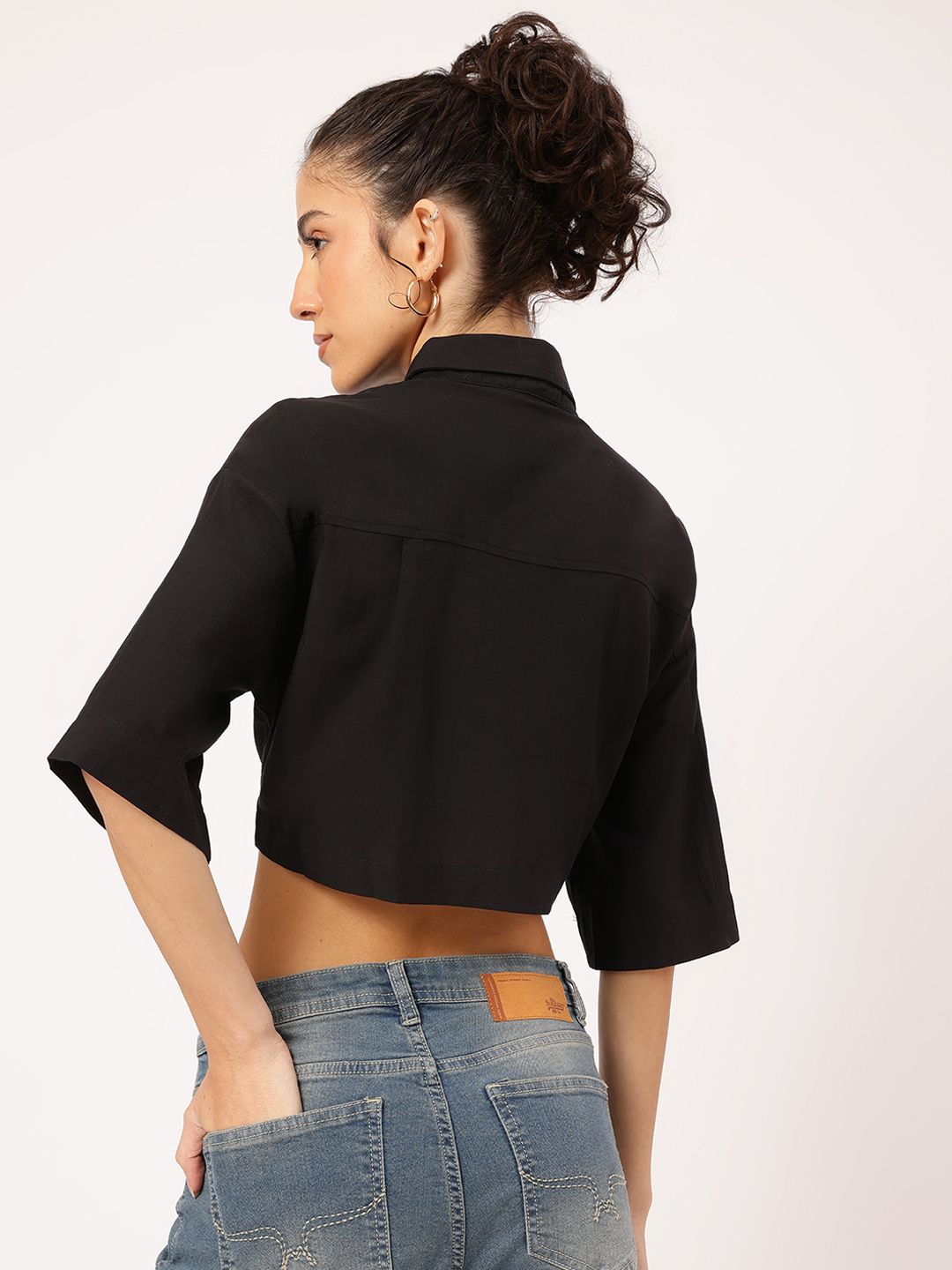 DressBerry Cozy Canvas Crop Shirt