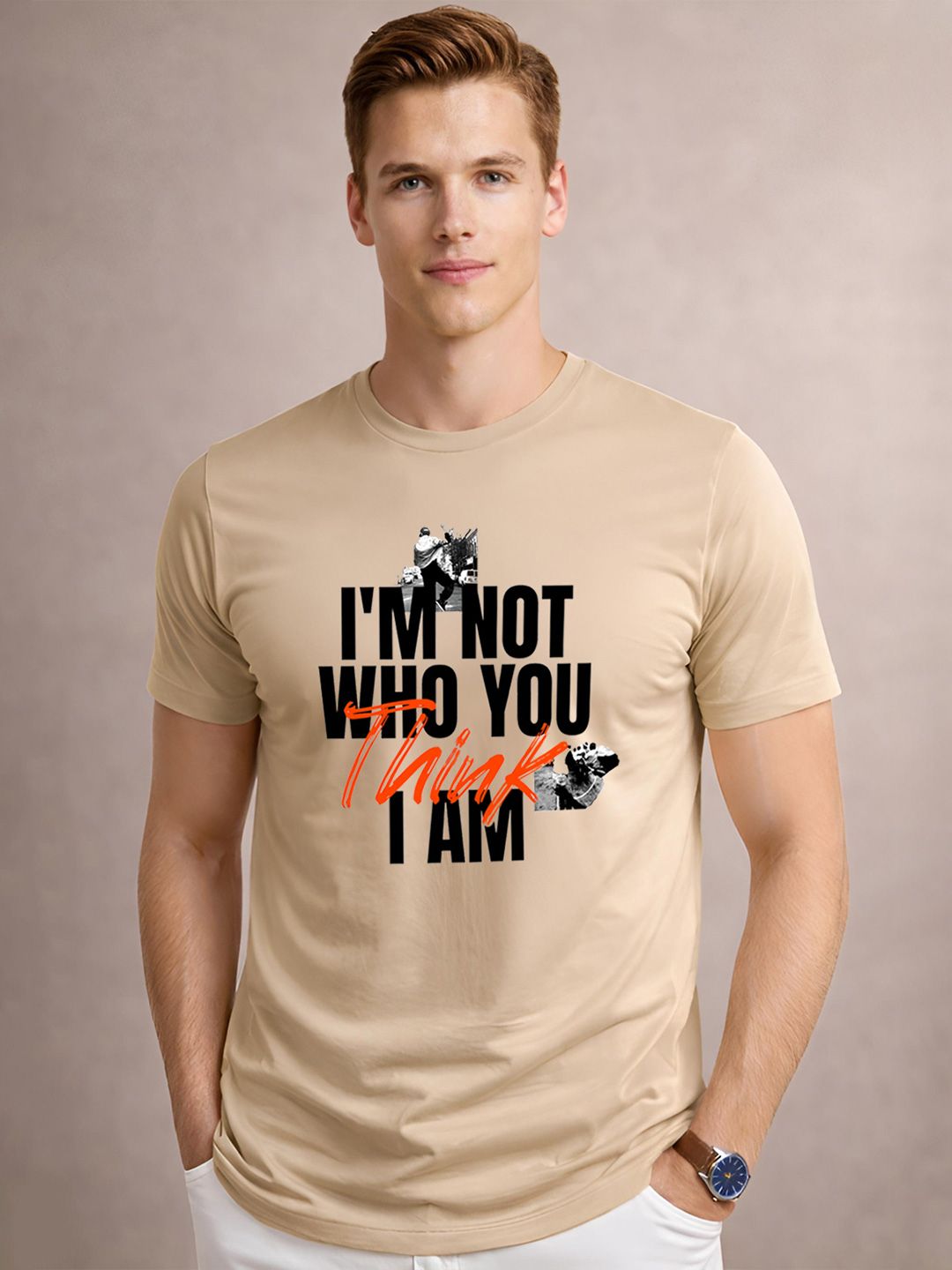 ADRO Men Typography Printed T-shirt