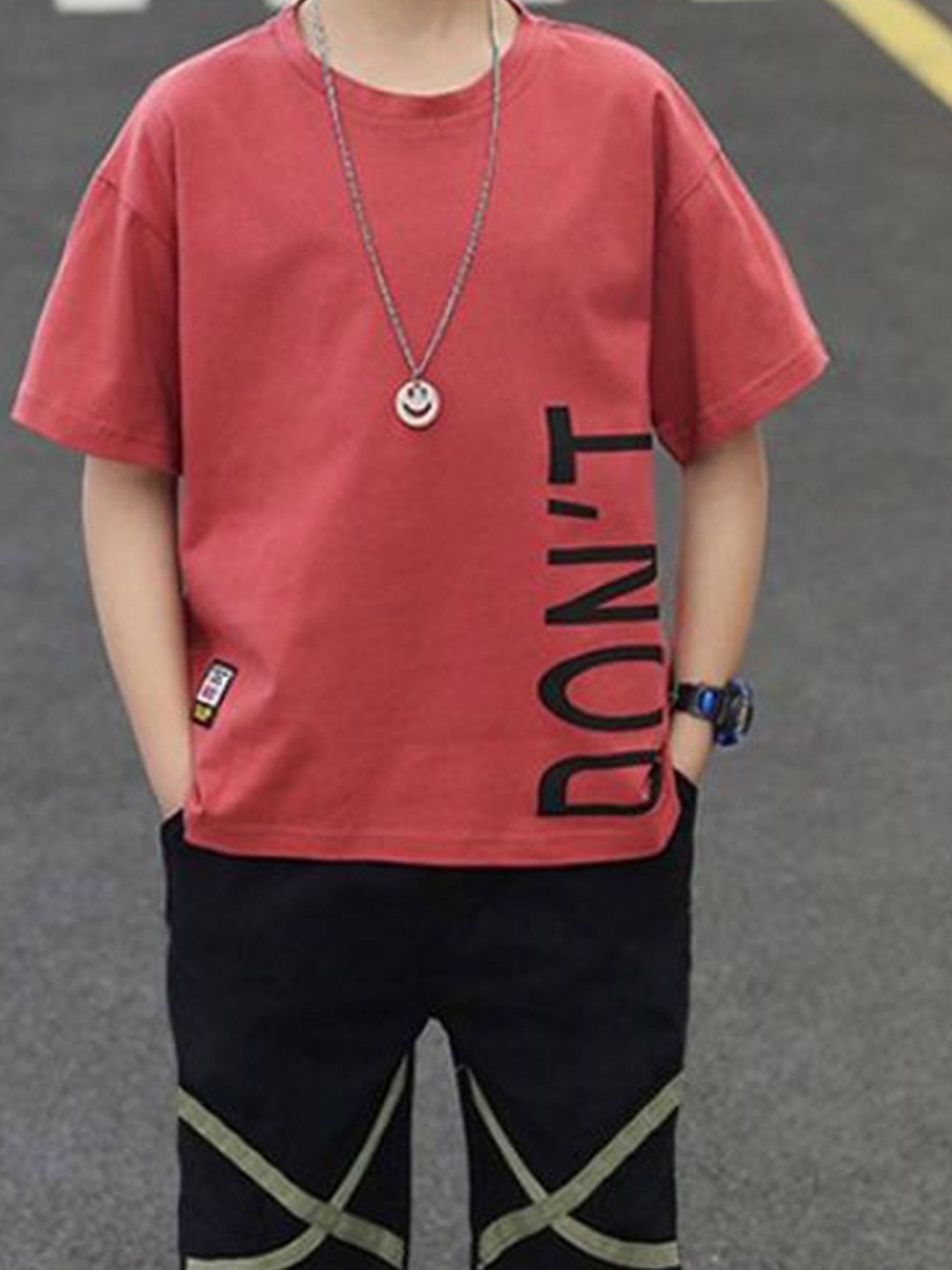 YK Boys Printed Round Neck Pure Cotton T-Shirt With Shorts