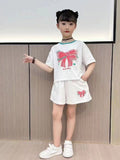 YK Girls Printed Round Neck T-Shirt With Shorts