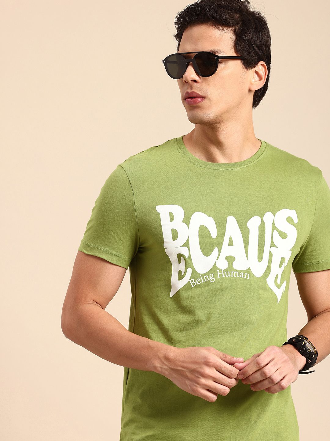 Being Human Typography Printed Pure Cotton T-shirt