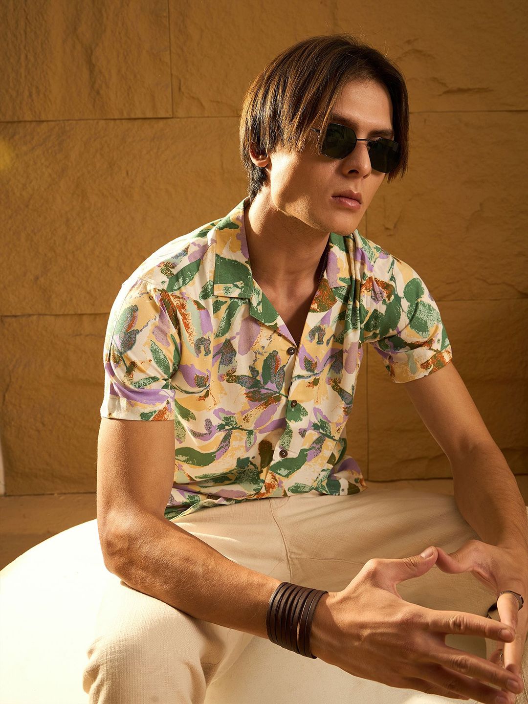 DENNISON Hand Block Printed Oversized Casual Shirt