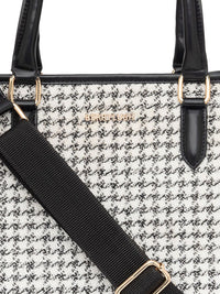Berrylush Checked Structured Tote Bag with