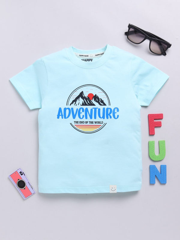 Happy Faces Kids Boys Graphic Printed Pure Cotton T-Shirt