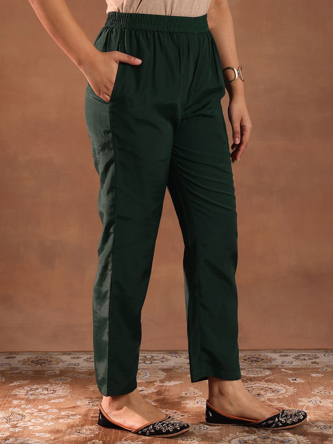 Libas Ethnic Motifs Embroidered Sequinned Straight Kurta With Trousers & Dupatta