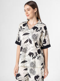 SANSKRUTIHOMES Women Tropical Printed Pure Cotton Night suit