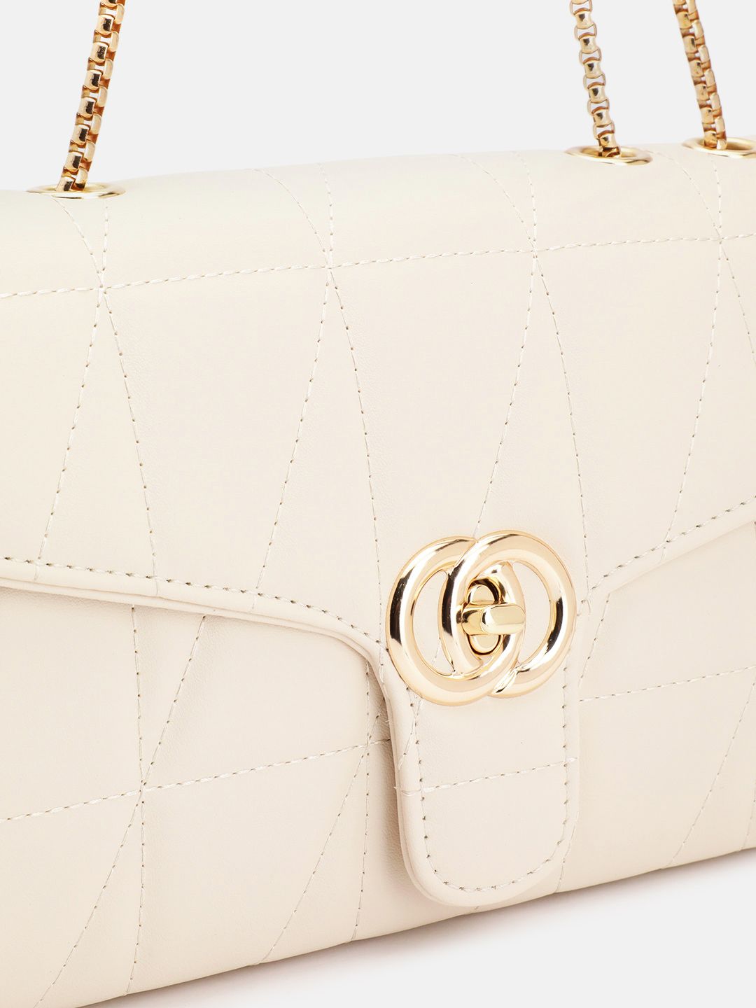 DressBerry Quilted Structured Sling Bag