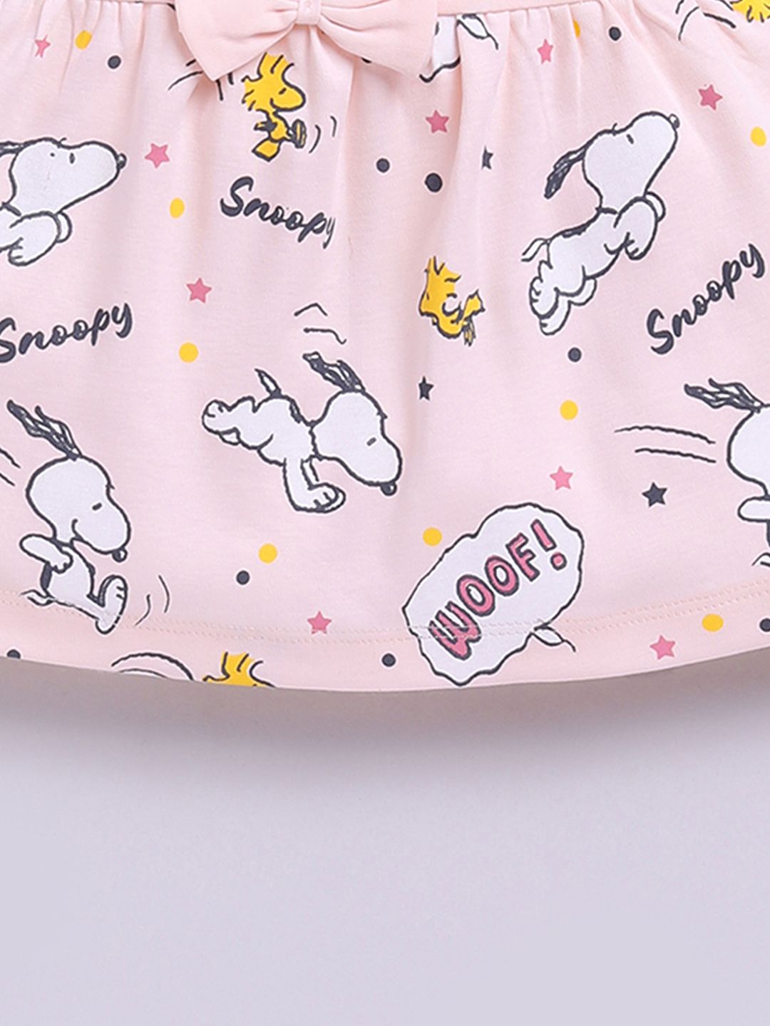 Happy Faces Infant Girls Snoopy Printed Pure Cotton A-Line Dress