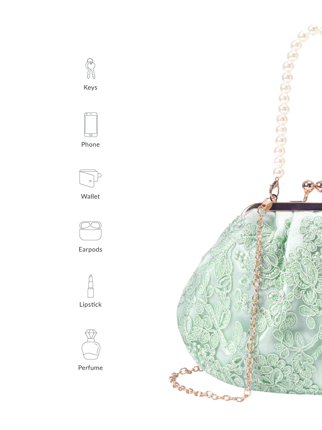 Lino Perros Floral Embroidered Party Purse