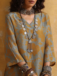 trueBrowns Printed Tunic With Trousers Co-Ords