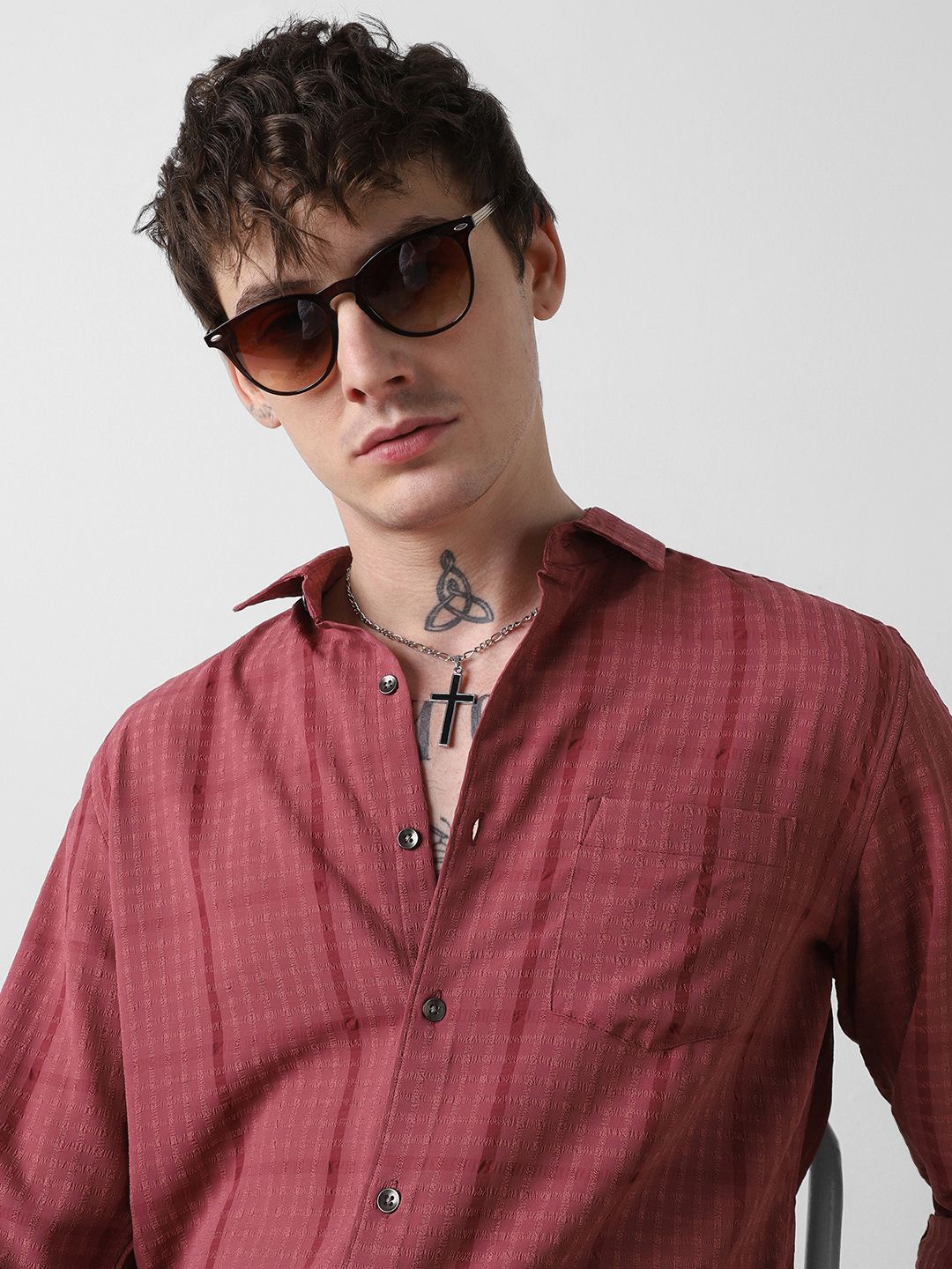 VASTRADO Men Classic Slim Fit Striped Casual Shirt