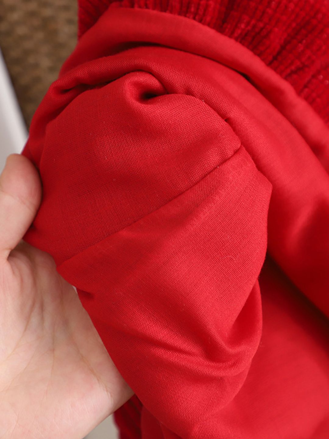 YK Girls Cuffed Sleeves Pinafore Dress