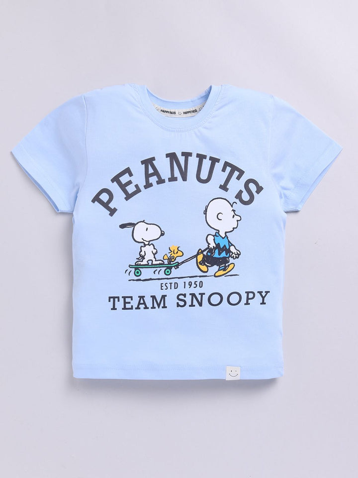 Happy Faces Boys Peanuts Printed Pure Cotton T-shirt