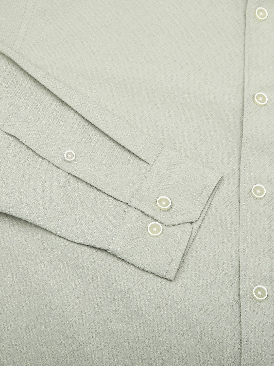 VASTRADO Men Classic Cutaway Collar Textured Slim Fit Casual Shirt