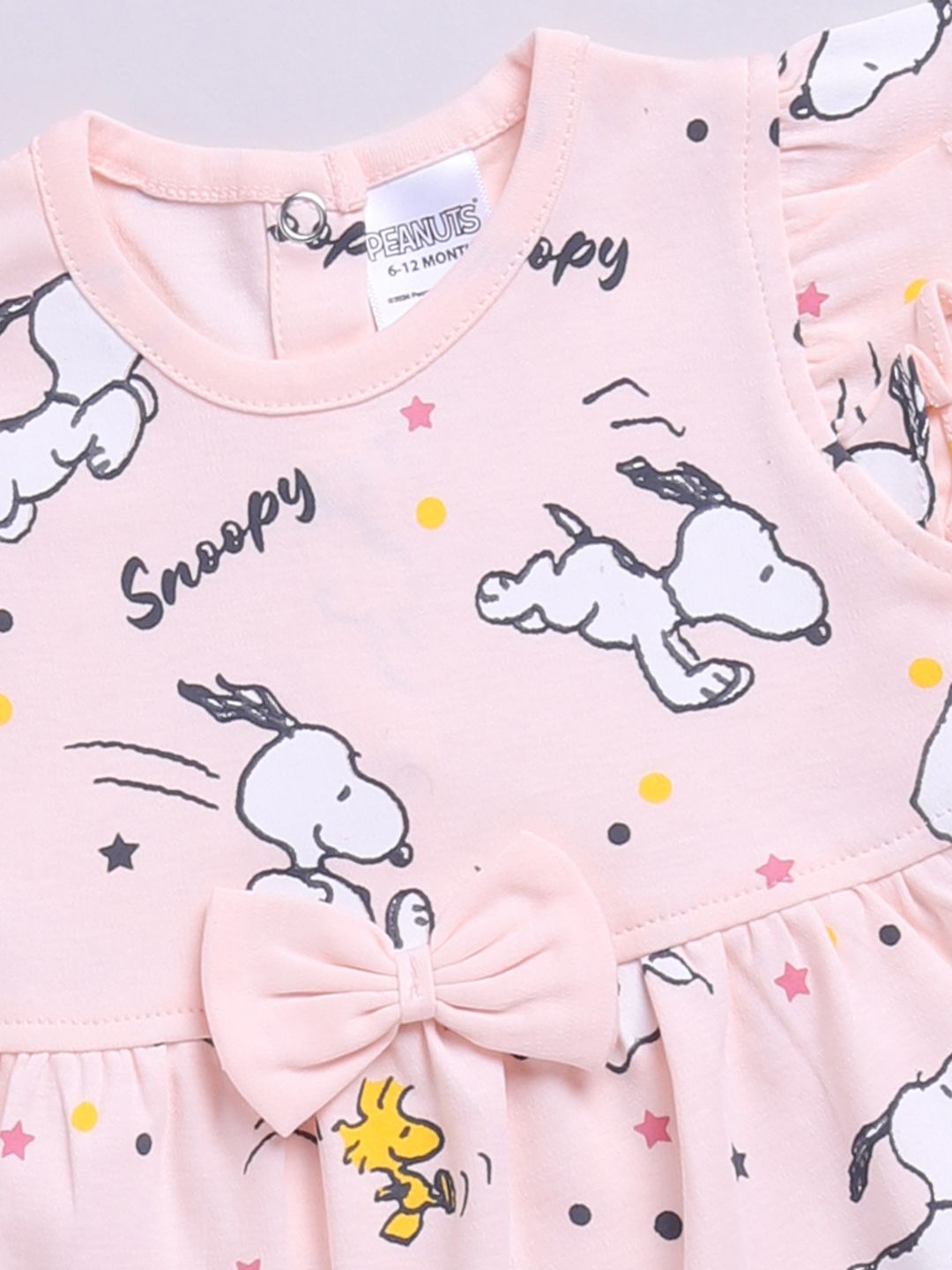 Happy Faces Infant Girls Snoopy Printed Pure Cotton A-Line Dress