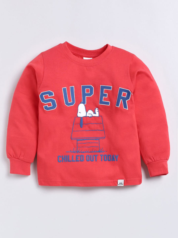 Moms Love Boys Graphic Printed Full Sleeves Tshirt With Joggers