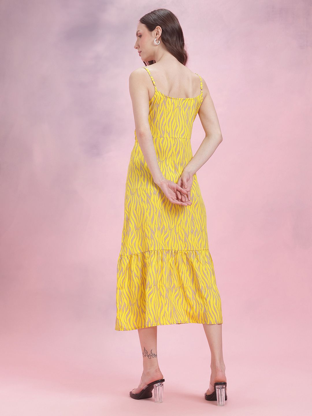 DressBerry Printed Midi Tiered Dress