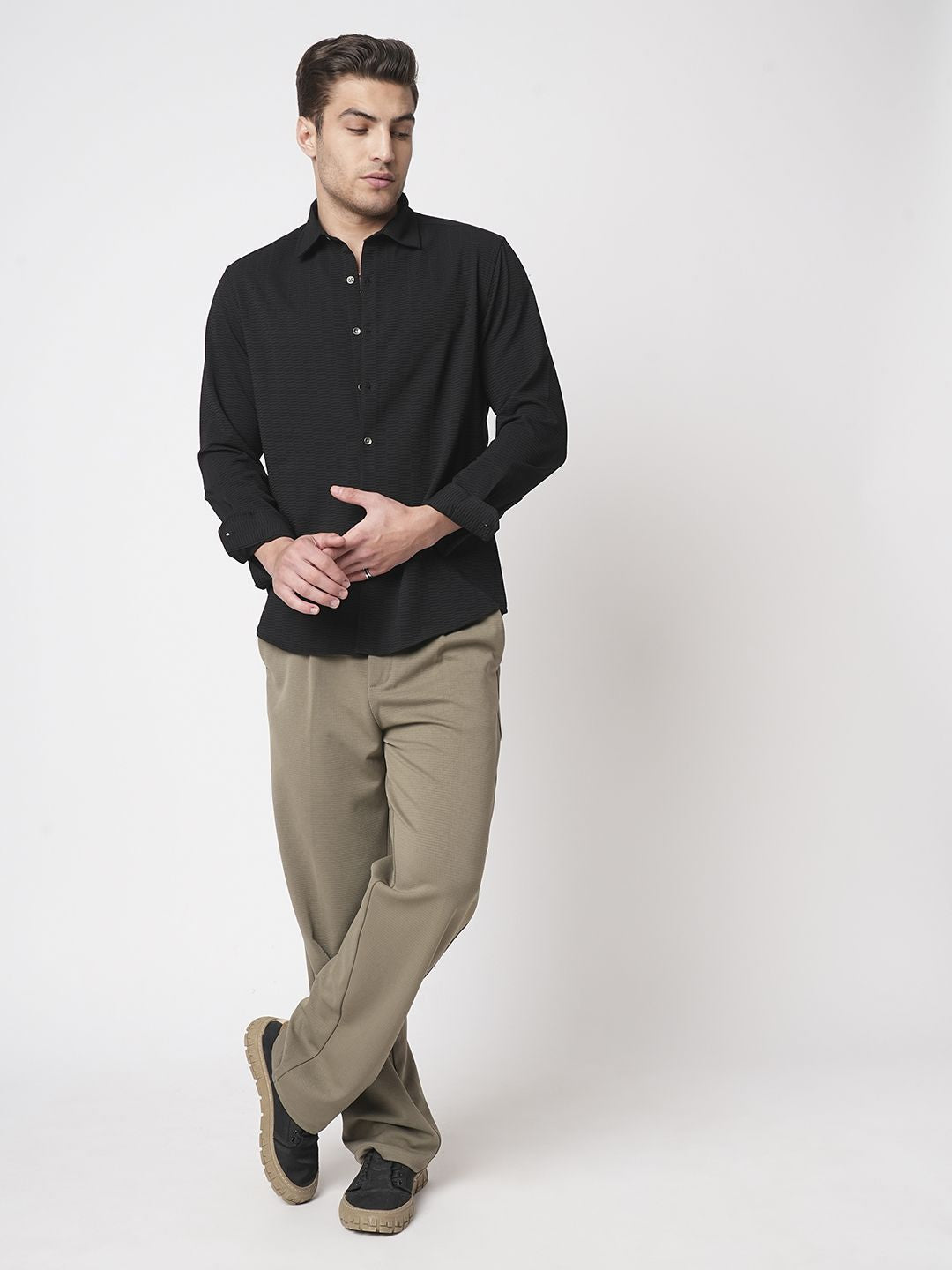 VASTRADO Men Classic Slim Fit Opaque Casual Shirt