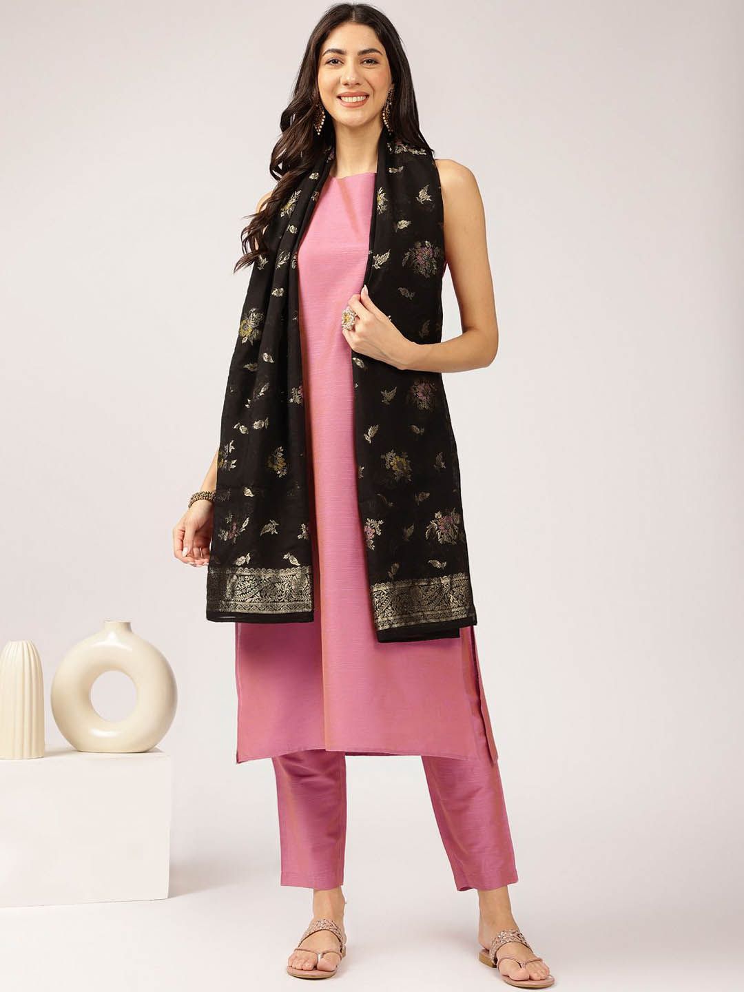 Anouk Women Regular Kurta with Trousers & With Dupatta