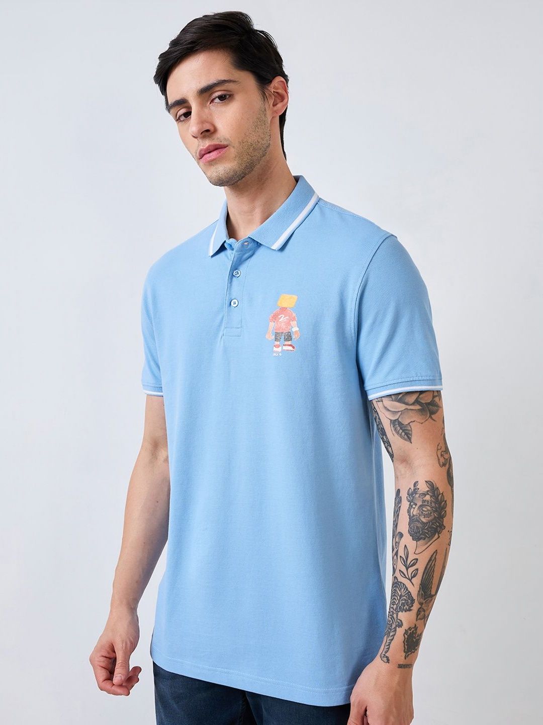 SPYKAR Men Polo Collar Solid Cotton Slim Fit T-shirt