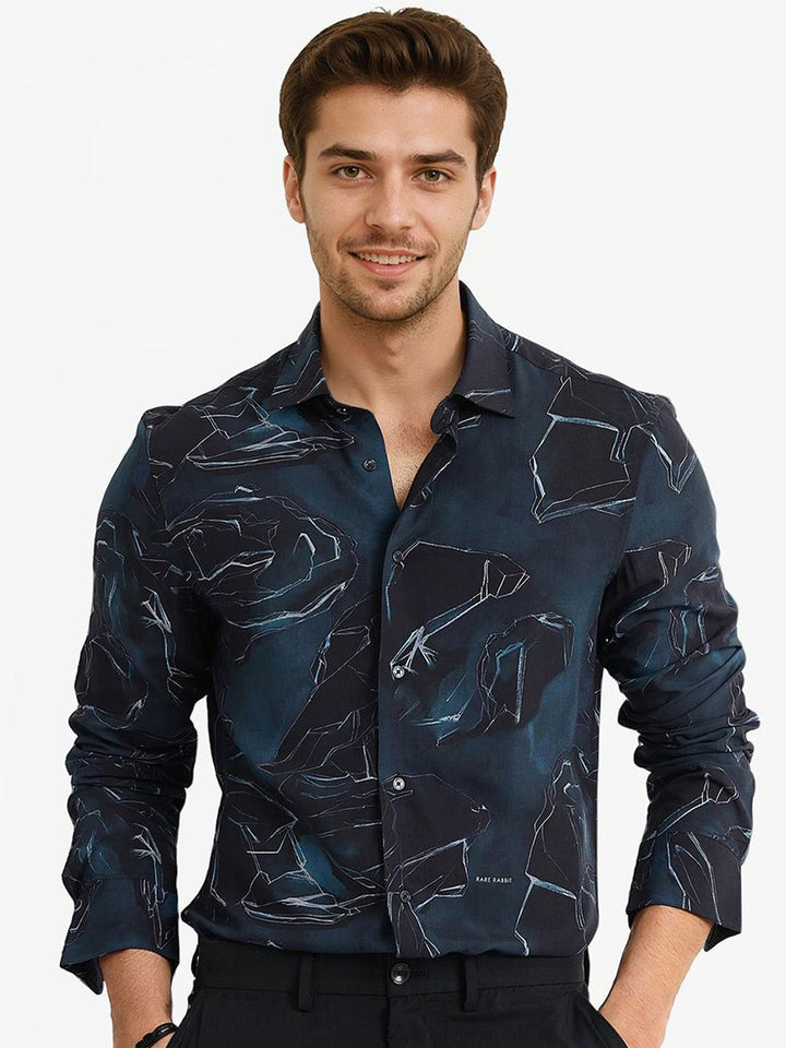 RARE RABBIT Men Comfort Opaque Printed Casual Shirt