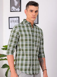 The Indian Garage Co Men Slim Fit Tartan Checks Opaque Checked Casual Shirt