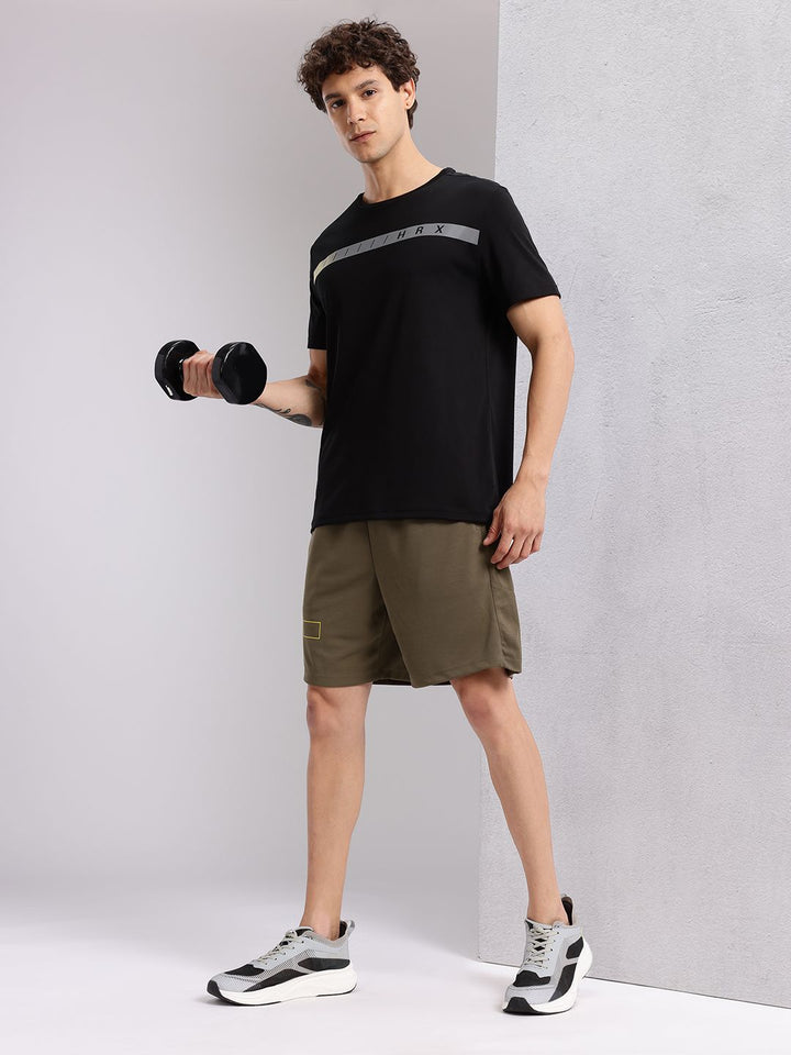 HRX by Hrithik Roshan Men Brand Logo Printed Mid-Rise Rapid-Dry Training Shorts