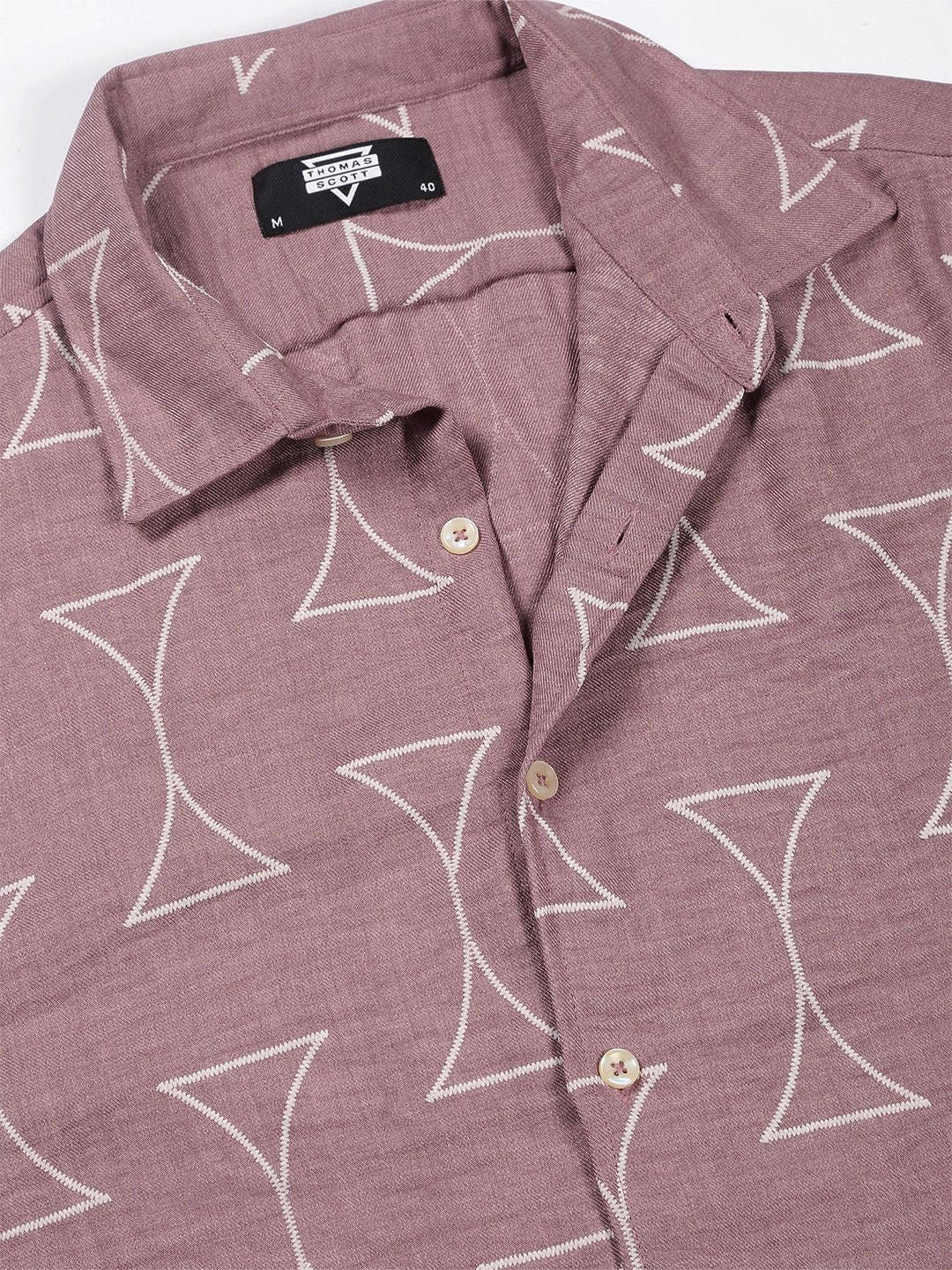 Thomas Scott Men Classic Slim Fit Opaque Printed Casual Shirt