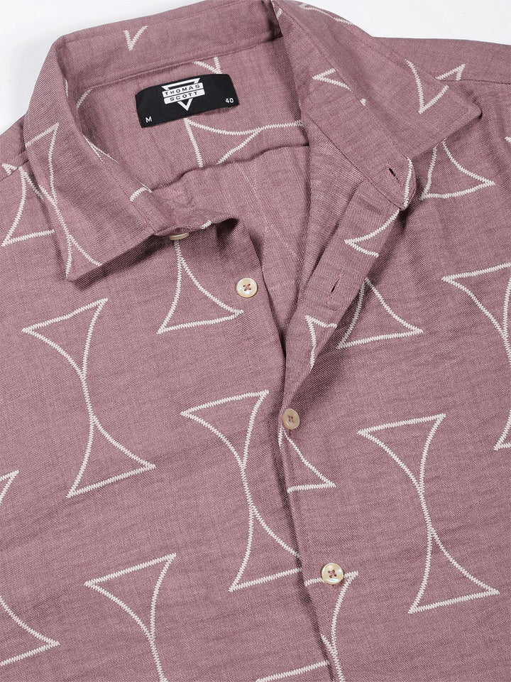 Thomas Scott Men Classic Slim Fit Opaque Printed Casual Shirt