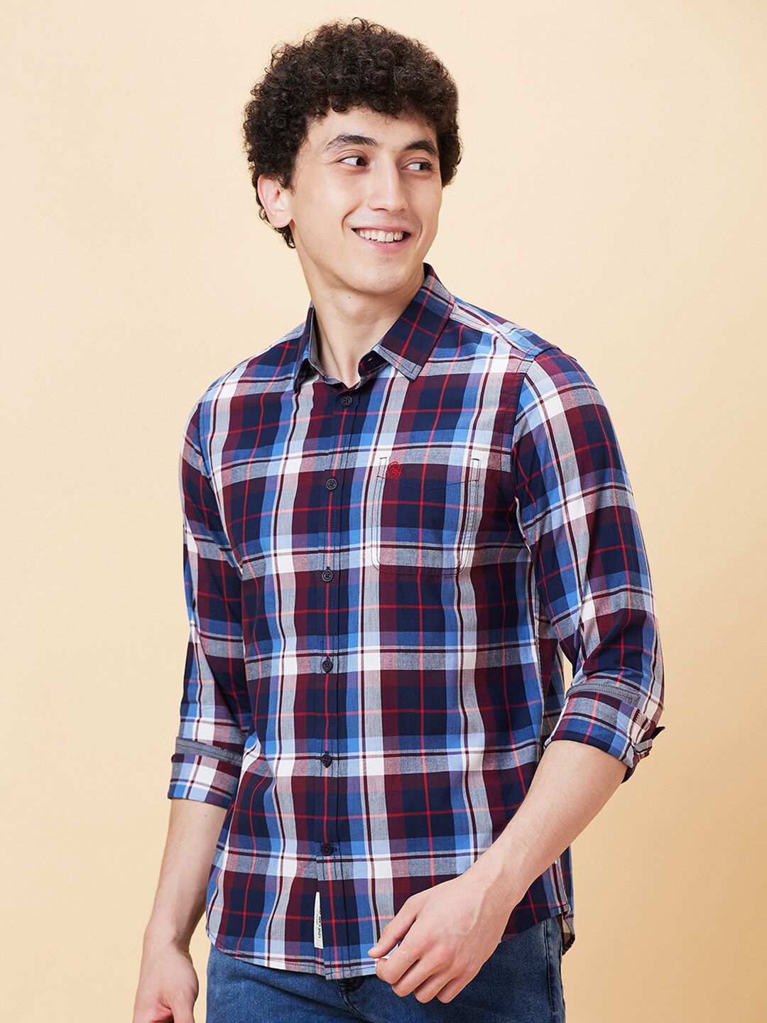 Being Human Slim Fit Tartan Checks Casual Shirt