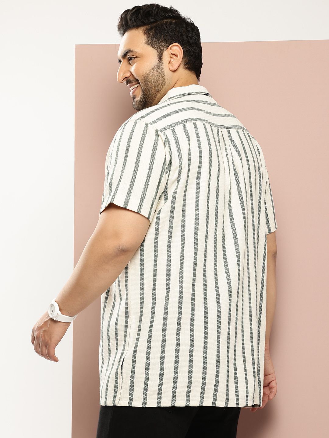 Thomas Scott Men Premium Opaque Striped Casual Shirt