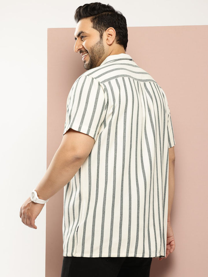 Thomas Scott Men Premium Opaque Striped Casual Shirt