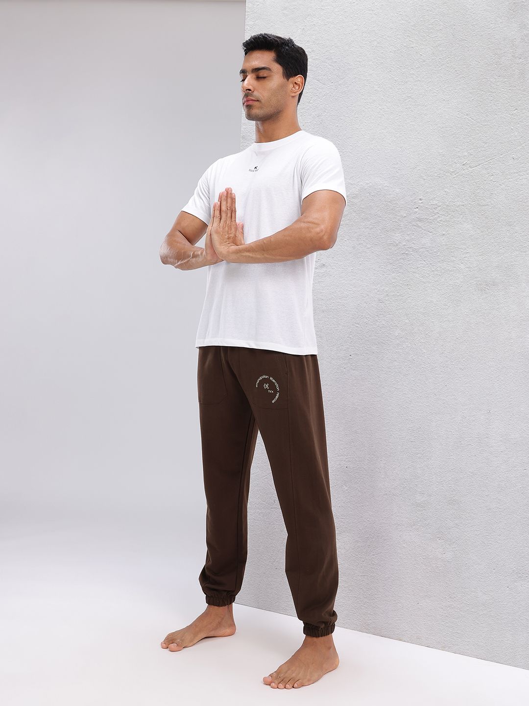 HRX by Hrithik Roshan Men Typography Print Detail Mid-Rise Yoga Joggers