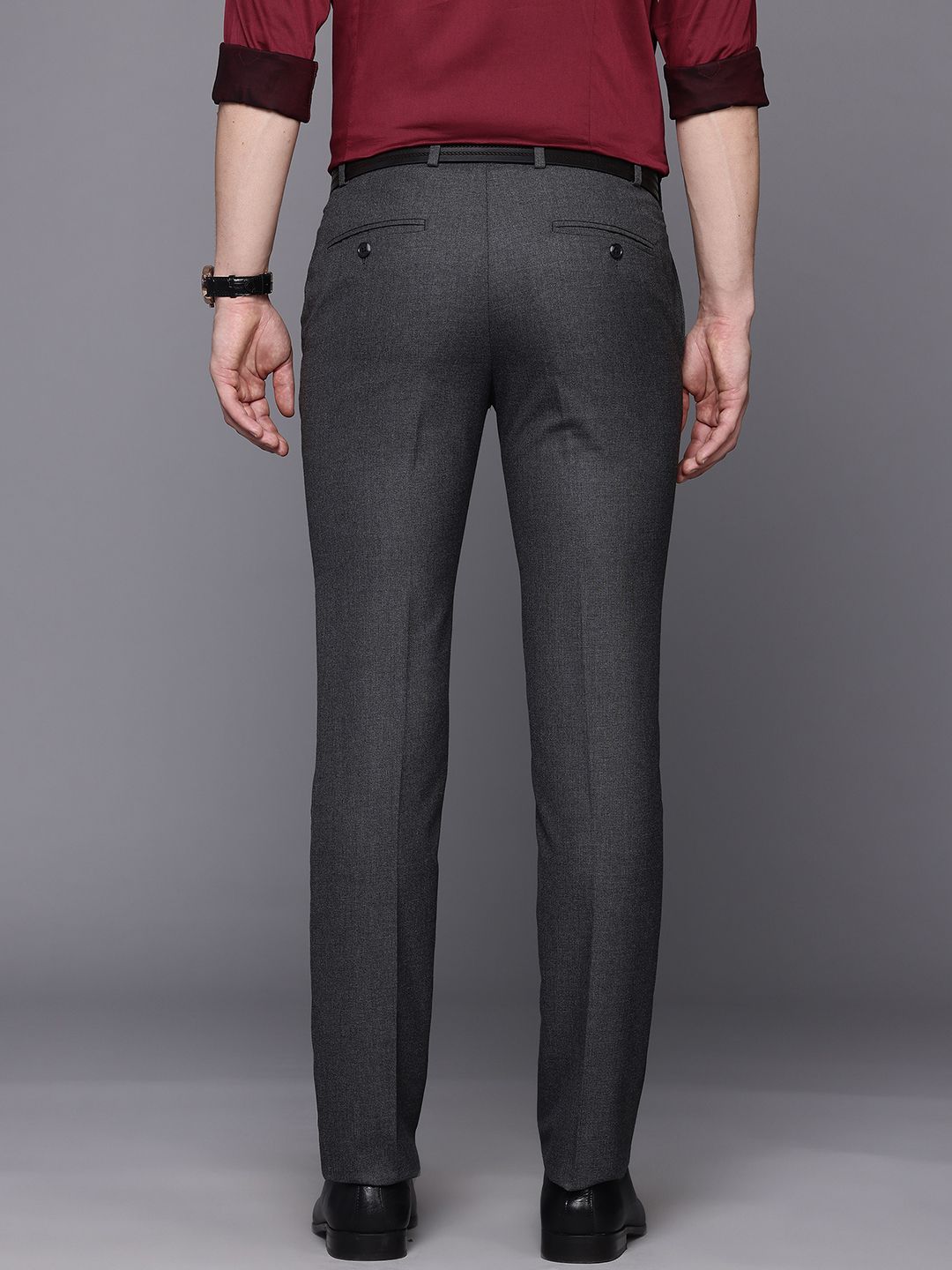 Raymond Men Mid-Rise Slim Fit Formal Trousers