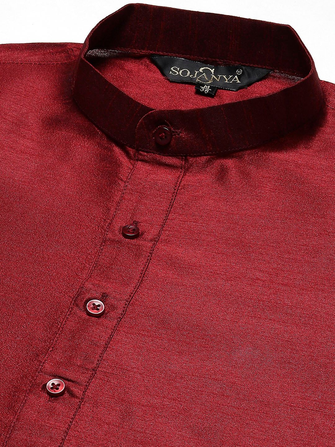 SOJANYA Kurta Rekaan Tenunan Lelaki dengan Churidar dengan Jaket Nehru