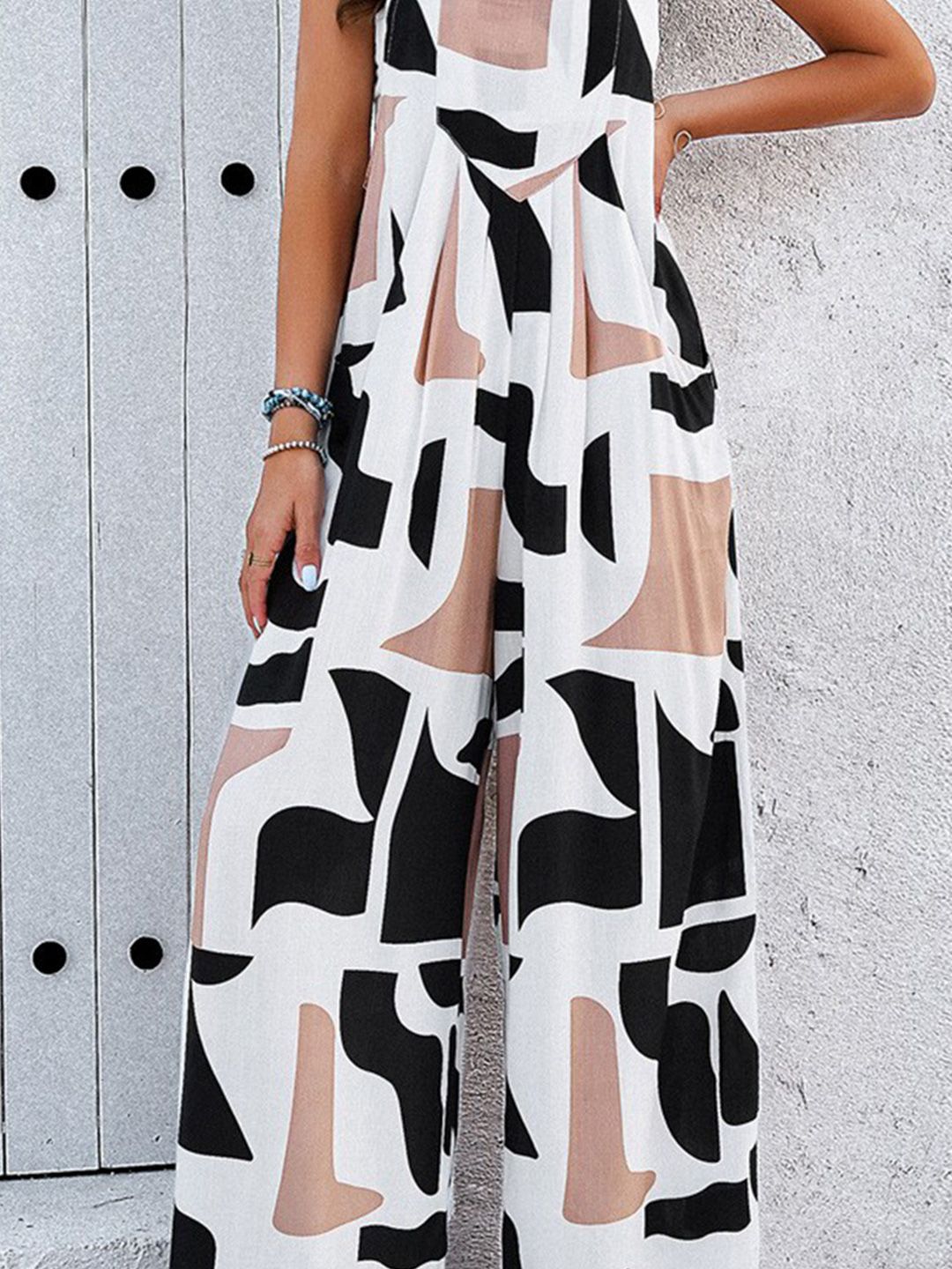 all about you Printed Shoulder Straps Basic Jumpsuit